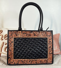 Load image into Gallery viewer, Acadia Hand Tooled Leather Tote Bag
