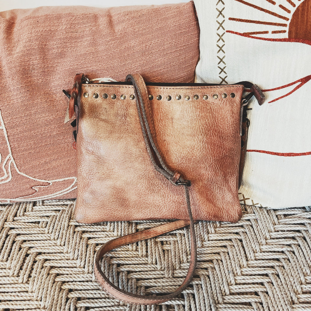 The Kincaid Red Brown Vintage Leather Crossbody Purse