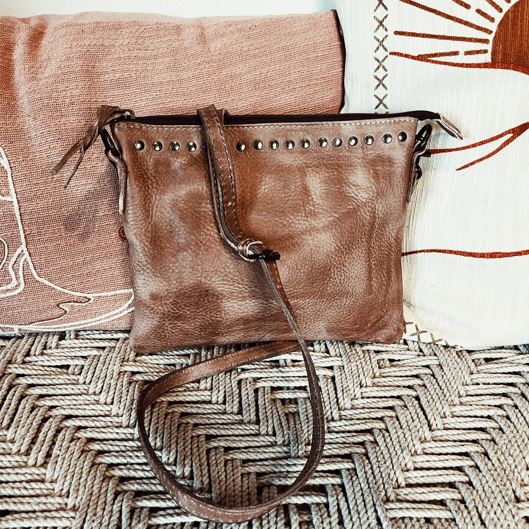 The Kincaid Brown Vintage Leather Crossbody Purse