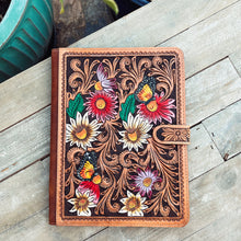 Load image into Gallery viewer, Spring Blooms Leather Notebook Portfolio
