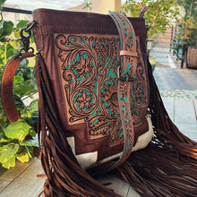 Load image into Gallery viewer, Cleo Springs Hand Tooled Leather Crossbody Purse
