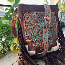 Load image into Gallery viewer, Cleo Springs Hand Tooled Leather Crossbody Purse
