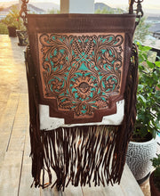 Load image into Gallery viewer, Cleo Springs Hand Tooled Leather Crossbody Purse
