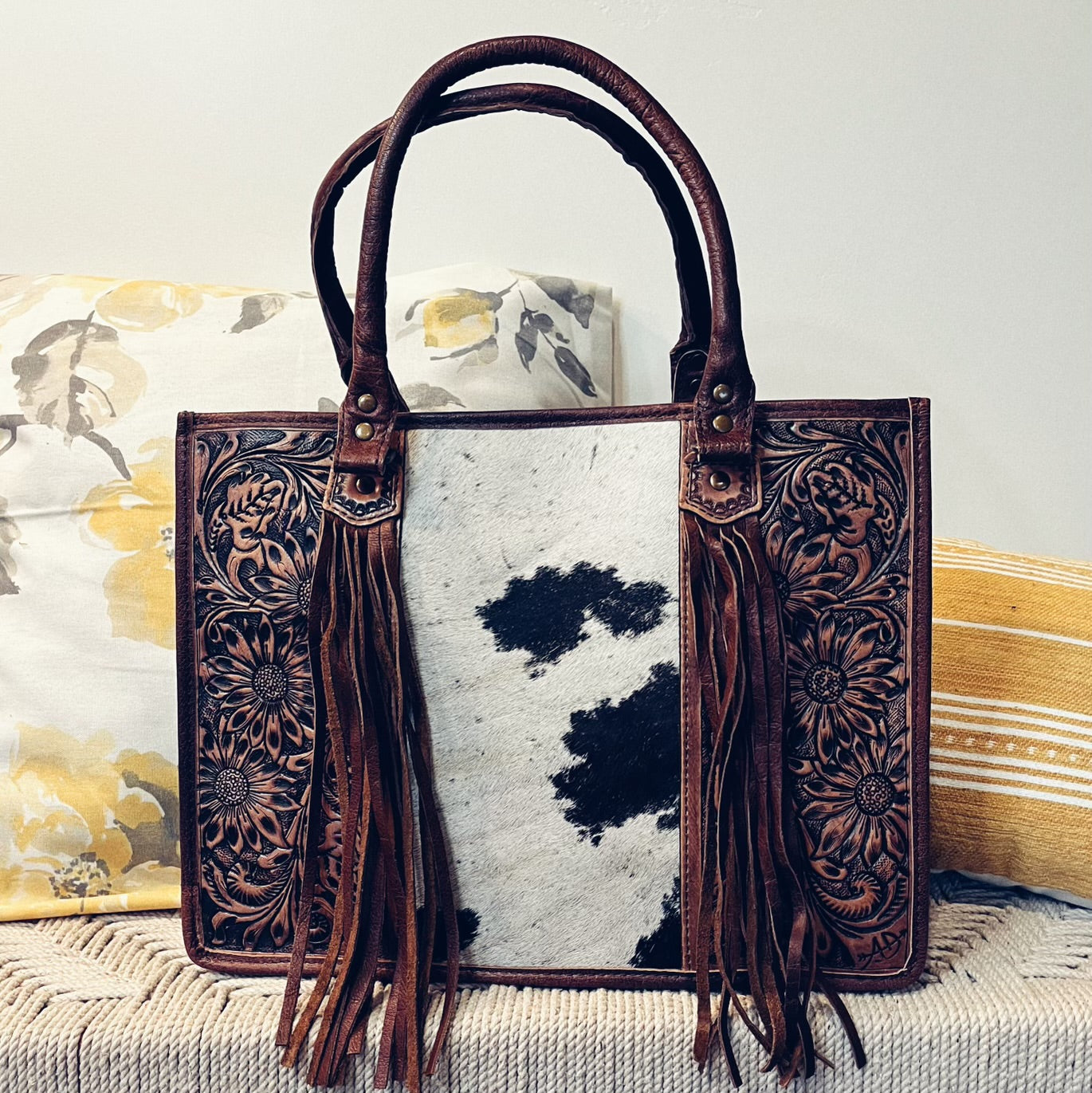 Paradise Valley Western Leather Tote Bag