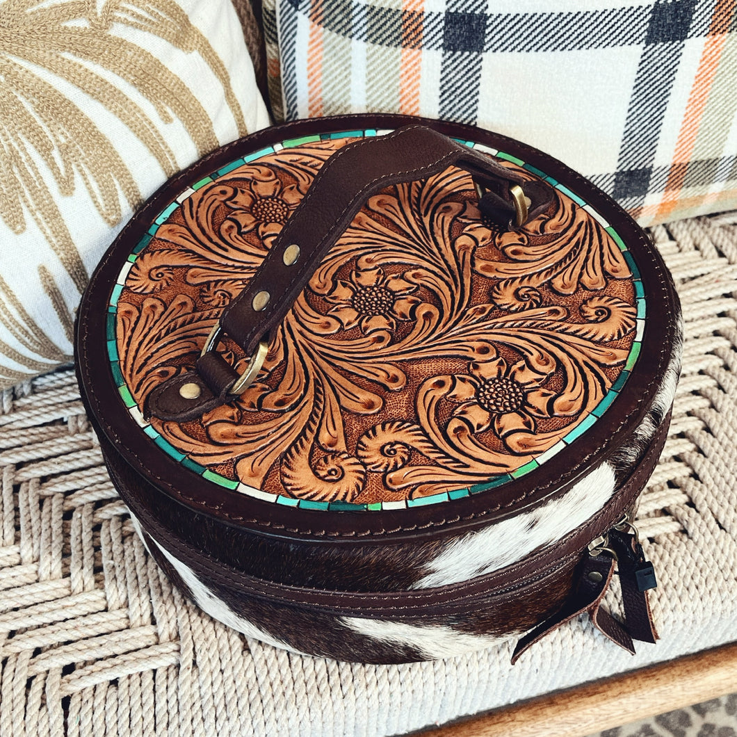 Wood Creek Hand Tooled Leather Jewelry Box