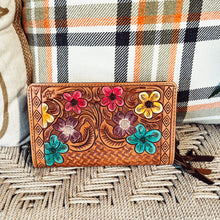 Load image into Gallery viewer, Flower Mound Leather Western Crossbody Wallet

