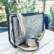 Load image into Gallery viewer, Silver City Hand Tooled Leather Crossbody Purse
