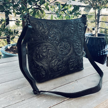 Load image into Gallery viewer, Valentina Hand Tooled Leather Crossbody Purse
