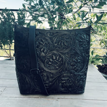 Load image into Gallery viewer, Valentina Hand Tooled Leather Crossbody Purse
