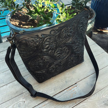 Load image into Gallery viewer, Valentina Hand Tooled Leather Crossbody Purse
