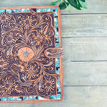 Load image into Gallery viewer, Park Hill Hand Tooled Leather Notebook Portfolio
