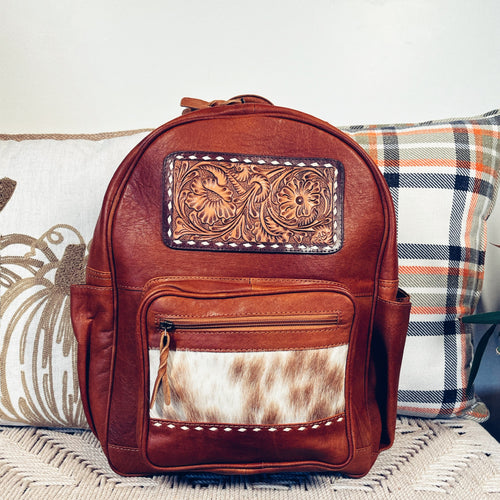 Dorar Backpack - Brown Caramel | Leather Backpack By Moroccan Corridor®