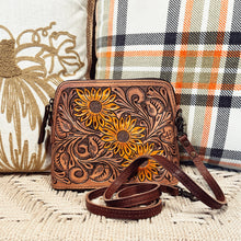 Load image into Gallery viewer, The Angelina Hand Tooled Leather Crossbody Purse
