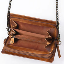 Load image into Gallery viewer, Rustic Roots Boot Stitch Leather Crossbody Wallet
