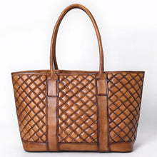 Load image into Gallery viewer, Bronze Bridle Quilted Leather Tote Bag
