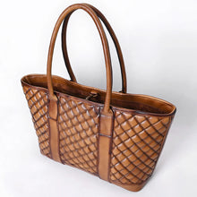 Load image into Gallery viewer, Bronze Bridle Quilted Leather Tote Bag
