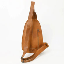 Load image into Gallery viewer, Leather Sling Bag Women, Hair On Cowhide Leather Sling Bag Purse, Leather Sling Backpack Purse, Leather Backpack, Western Purse
