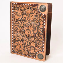 Load image into Gallery viewer, Hand Tooled Leather Portfolio, Leather Padfolio, Leather Legal Pad Portfolio, Leather Legal Pad Notebook, Tooled Leather Portfolio Envelope
