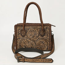 Load image into Gallery viewer, Western Hand Tooled Leather Purse, Western Tote Bag, Small Western Leather Purse, Genuine Cowhide Leather Purse, Western Crossbody Purse
