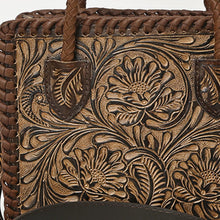 Load image into Gallery viewer, Western Hand Tooled Leather Purse, Western Tote Bag, Small Western Leather Purse, Genuine Cowhide Leather Purse, Western Crossbody Purse
