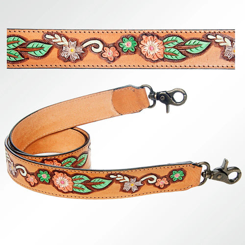 Western Hand Tooled Leather Purse Strap, Cowhide Purse Strap, Genuine Leather Purse Strap, Genuine Cowhide Strap