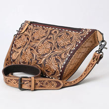 Load image into Gallery viewer, Western Hand Tooled Leather Purse, Western Tote Bag, Small Western Leather Purse, Genuine Cowhide Leather Purse, Western Crossbody Purse
