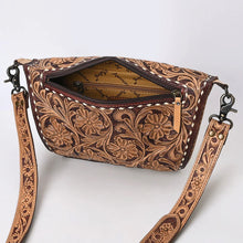 Load image into Gallery viewer, Western Hand Tooled Leather Purse, Western Tote Bag, Small Western Leather Purse, Genuine Cowhide Leather Purse, Western Crossbody Purse
