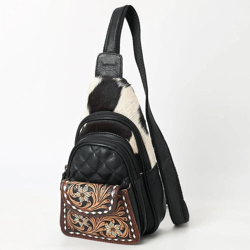 Leather Sling Bag Women, Leather Sling Backpack Purse, Leather Backpack, Western Purse, Hand Tooled Leather Sling Purse