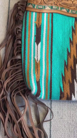 Large Western Purse, Cowhide Purse, Hand Tooled Leather Purse, Cowhide Purse, Concealed Carry Purse, Saddle Blanket, Leather Fringe