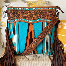 Load image into Gallery viewer, Turquoise Falls Western Leather  Crossbody Purse
