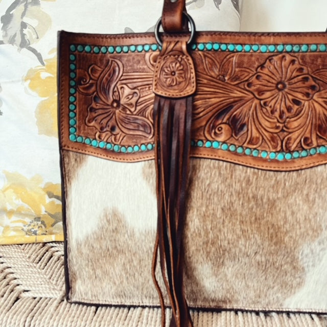 Pikes Peak Western Leather Tote Bag