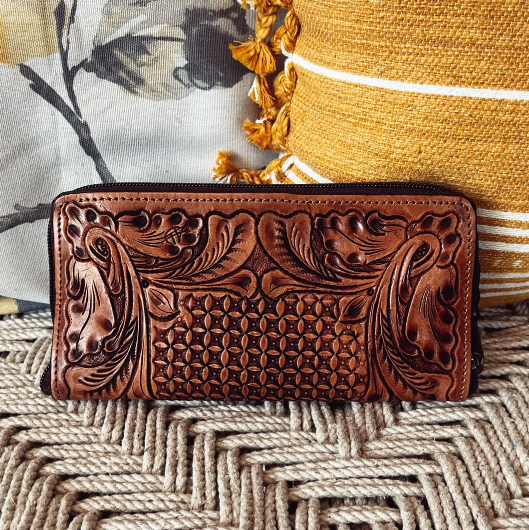 Bridal Veil Falls Leather Western Wallet