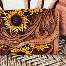 Load image into Gallery viewer, Sunflower Fields Hand Tooled  Leather Wallet
