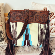 Load image into Gallery viewer, Buttermilk Sky Western Leather Crossbody Purse
