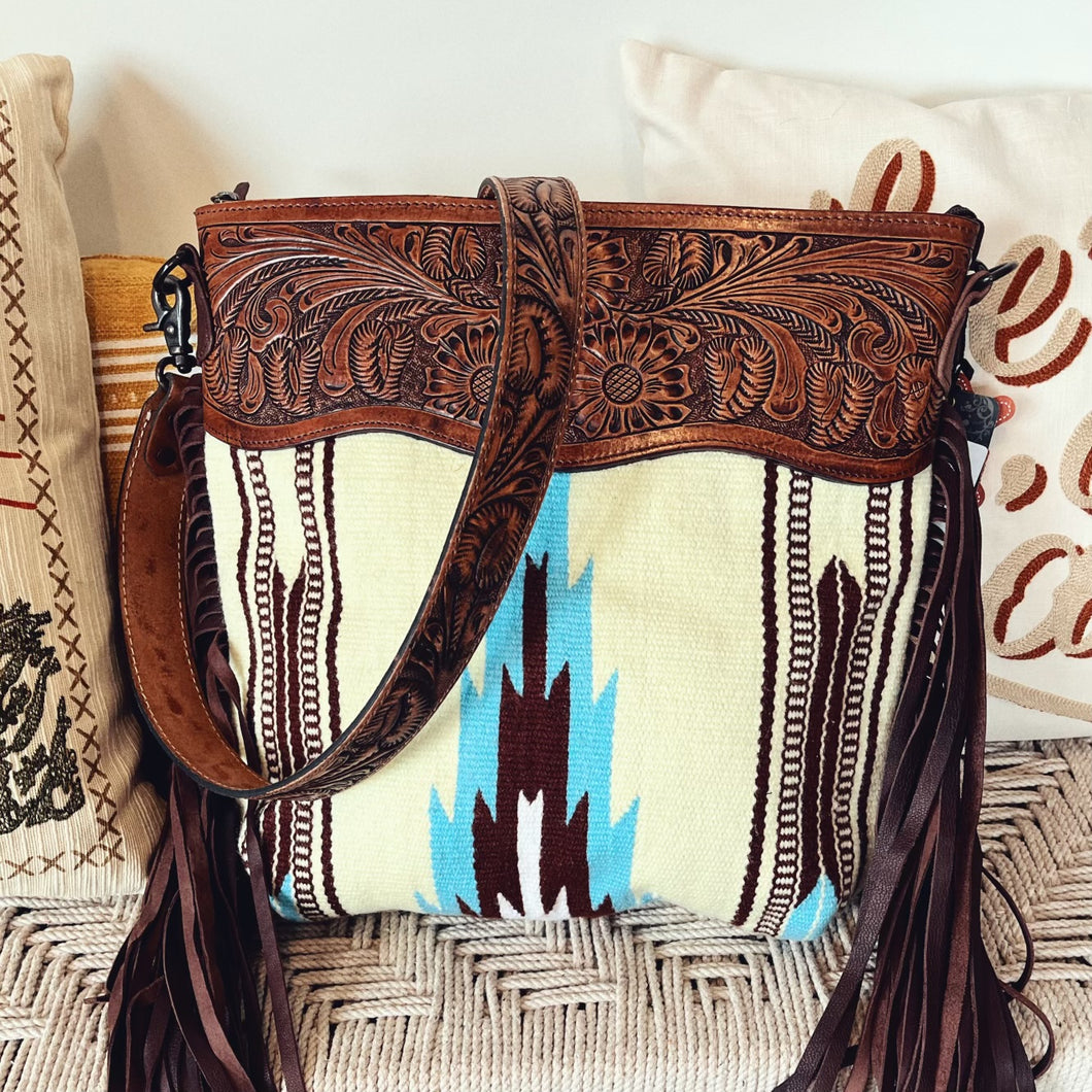 Buttermilk Sky Western Leather Crossbody Purse