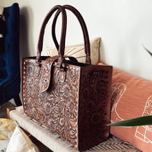 Load image into Gallery viewer, The Ghost Town Hand Tooled Leather Tote Bag
