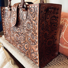 Load image into Gallery viewer, The Ghost Town Hand Tooled Leather Tote Bag
