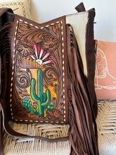 Load image into Gallery viewer, Saguaro Western Leather Crossbody Purse
