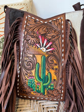 Load image into Gallery viewer, Saguaro Western Leather Crossbody Purse
