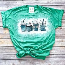 Load image into Gallery viewer, Lucky A Latte St. Patrick’s Day Bleached Graphic Tee Shirt
