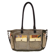 Load image into Gallery viewer, UpCycled Repurposed Military Tent &amp; Tarp Canvas Crossbody Shoulder Bag Purse Recycled Military Canvas Handbag Army Wife Army Military Mom

