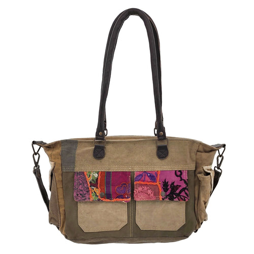 Patriotic USA Blue Sustainable Canvas Tote – Recycled Military Bags