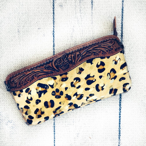 Cowhide Clutch Wallet Purse, Genuine Cowhide Leather, Leopard Print Purse, Western Purse, Hair On Hide Purse, Hairon, Boho Chic