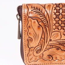 Load image into Gallery viewer, Western Hand Tooled Leather Wallet Purse, Leather Crossbody Purse, Genuine Leather Bag, Genuine Cowhide Bag, Western Purse, Luxury Wallet
