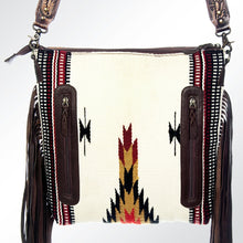 Load image into Gallery viewer, Western Hand Tooled Leather Purse, Cowhide Purse, Concealed Carry Purse, American Darling, Genuine Cowhide, Western Purse, Leather Fringe
