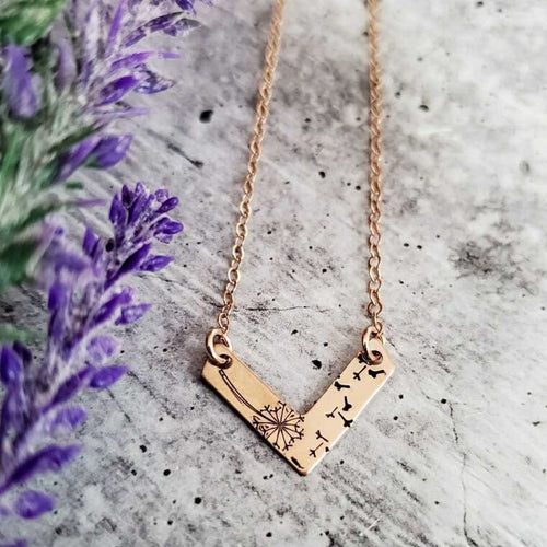 Chevron Necklace, Pendant Necklace, Gold Necklace, Stamped Metal, Gift For Wife, Gift For Her, Gift For Mom, Gift For Girlfriend,
