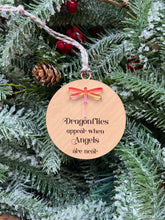 Load image into Gallery viewer, Wooden Christmas Ornaments, Memorial Ornaments, Handmade Ornaments, Acrylic Ornaments, Dragonflies Memorial, Friend Gift
