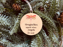 Load image into Gallery viewer, Wooden Christmas Ornaments, Memorial Ornaments, Handmade Ornaments, Acrylic Ornaments, Dragonflies Memorial, Friend Gift
