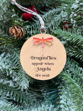 Load image into Gallery viewer, Wooden Christmas Ornaments, Memorial Ornaments, Handmade Ornaments, Acrylic Ornaments, Dragonflies Memorial, Friend Gift
