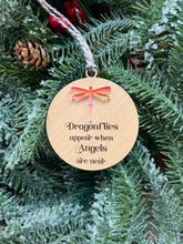 Load image into Gallery viewer, Wooden Christmas Ornaments, Memorial Ornaments, Handmade Ornaments, Acrylic Ornaments, Dragonflies Memorial, Friend Gift
